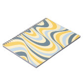 Carnet Jaune et bleu abstrait design tourbillon (Côté gauche)
