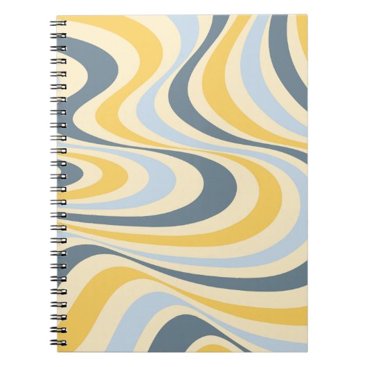 Carnet Jaune et bleu abstrait design tourbillon (Devant)