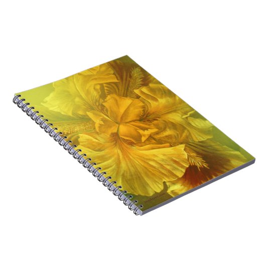 Carnet jaune fleuri d'Iris (Côté Droit)