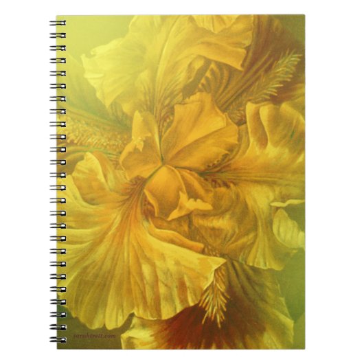 Carnet jaune fleuri d'Iris (Devant)