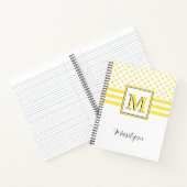 Carnet Jaune Gai Monogramme Nom Points Polka Rayé (Intérieur)