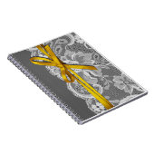 Carnet Jaune gris de planificateur de ruban et de (Côté Droit)