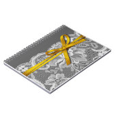 Carnet Jaune gris de planificateur de ruban et de (Côté gauche)