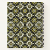 Carnet Jaune Gris Floral Espagnol Nom Carrelage Monogramm (Dos)