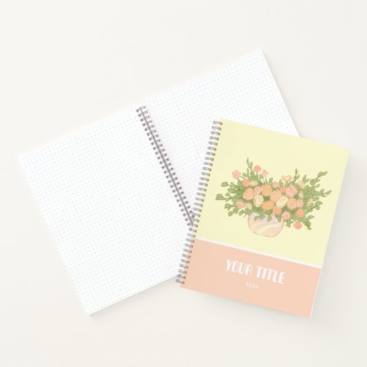 Carnet jaune mignon avec fleurs de cèdre (Intérieur)