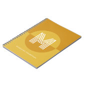 Carnet Jaune Moutarde Chic Géométrique Monogramme Moderne (Côté gauche)