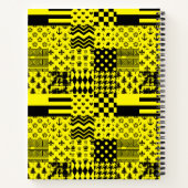 Carnet Jaune Noir Mixte Conception Motif Patchwork (Dos)