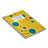 Carnet Jaune rétro-univers avec Étiquette texte (Côté Droit)