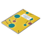 Carnet Jaune rétro-univers avec Étiquette texte (Côté gauche)