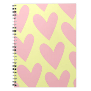 Carnet Jaune rose mignon Coeur simple Motif Y2K