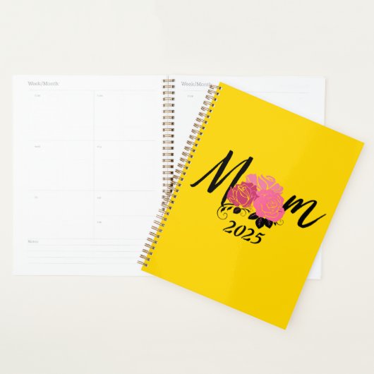 Carnet jaune spirale or pour maman (Devant avec enveloppe)