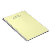 Carnet Jaune très pâle minimaliste simple nom moderne (Côté Droit)