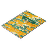 Carnet Jaune Turquoise Japonaise Vagues Océan traditionne (Côté gauche)