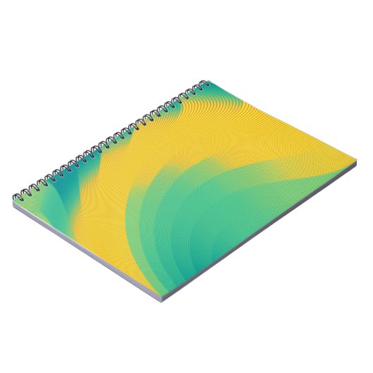 Carnet jaune unique avec conception abstraite (Côté gauche)