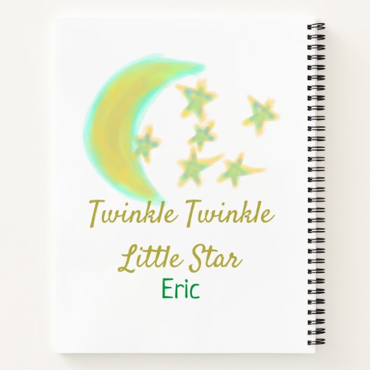 Carnet Jaune vert scintille Twinkle Little Star ajouter l (Dos)