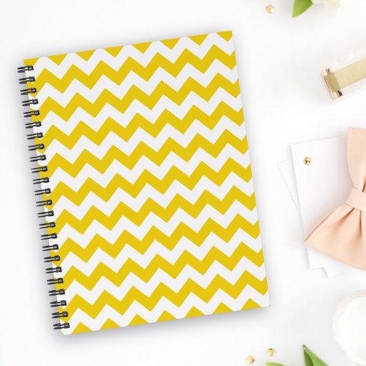 Carnet Jaune Zigzag, Jaune Chevron, Motif géométrique
