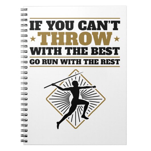 Carnet Javelin Thrower Funny Throw avec le meilleur (Devant)