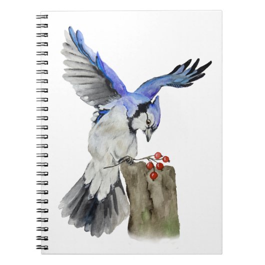 Carnet Jay bleu d'oiseau de la forêt (Devant)