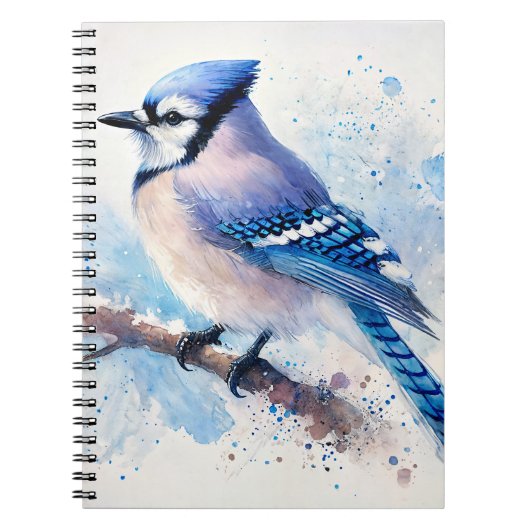 Carnet Jay Bleu sur la peinture à l'aquarelle (Devant)
