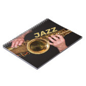 Carnet Jazzman jouant du saxophone doré (Côté gauche)