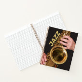 Carnet Jazzman Jouer Du Saxophone Or (Intérieur)