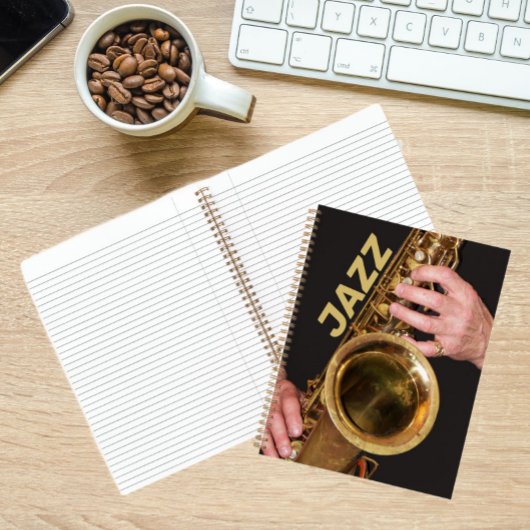 Carnet Jazzman Jouer Du Saxophone Or