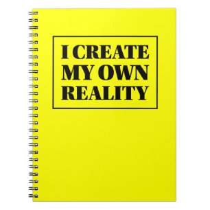 Carnet Je crée mon propres noir et jaune d'affirmation de