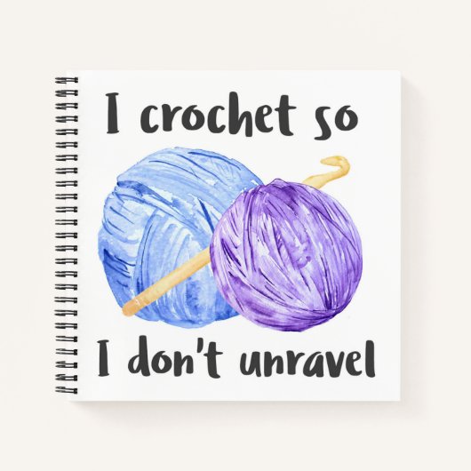 Carnet Je crochet donc je ne démêle pas aquarelle (Devant)