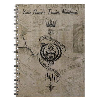 Carnet Je crois en moi-même Vintage Parchemin Ours Trader