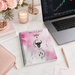 Carnet Je crois en moi Symbole de trader en marbre rose