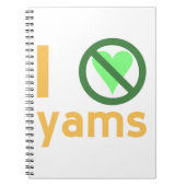 Carnet Je déteste les ignames, pas d'amour (Devant)