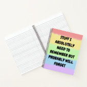 Carnet Je Dois Absolument M'En Souvenir, Mais Probablemen (Intérieur)