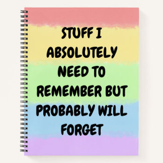 Carnet Je Dois Absolument M'En Souvenir, Mais Probablemen