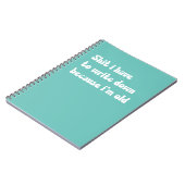 Carnet Je dois écrire parce que je suis vieux (Côté gauche)