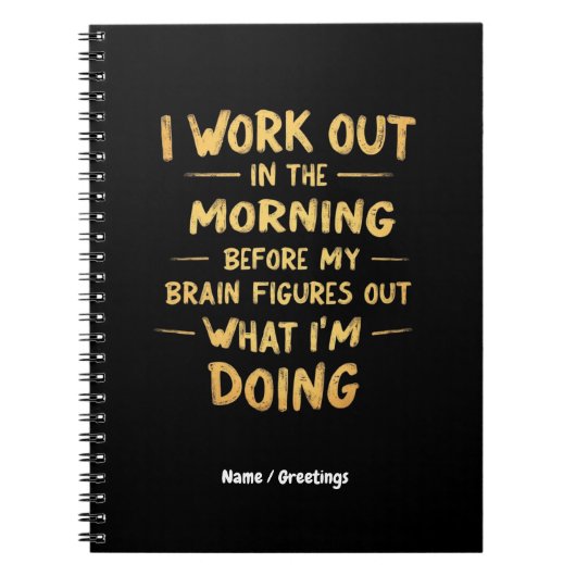Carnet Je fais de l'exercice le matin avant que mon cerv (Devant)
