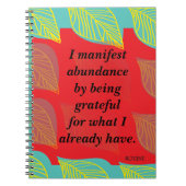 Carnet Je Manifeste L'Abondance En Étant Une Affirmation  (Devant)