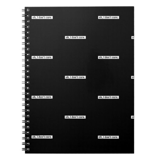 Carnet Je me fiche du message sarcastique (Devant)
