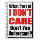 Carnet Je m'en fiche (Devant)