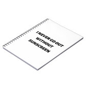 Carnet Je ne sors jamais sans écran solaire (Côté gauche)