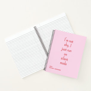 Carnet Je ne suis pas timide Introverti drôle 