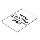 Carnet Je ne suis pas un maniaque du contrôle, mais vous (Côté gauche)