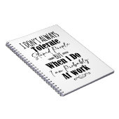 Carnet Je ne tolère pas toujours les gens stupides au tra (Côté Droit)