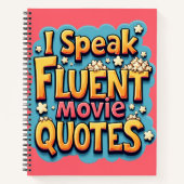 Carnet Je Parle Citations De Film Fluent Retro Pop Art (Devant)