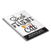 Carnet Je parle couramment chat humoristique chaton adora (Côté Droit)