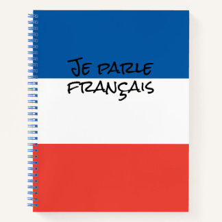 Carnet Je parle français avec les couleurs du drapeau de