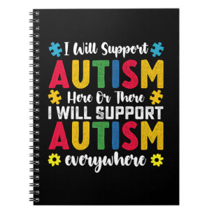 Carnet Je soutiendrai l'autisme ici ou là autiste