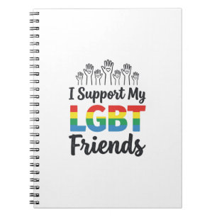 Carnet Je soutiens mes amis LGBT Vectoriel de Fierté Arc-