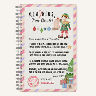 Carnet Je suis de retour ! Lettre de retour des elfes de 