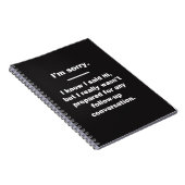 Carnet Je suis désolé (Côté Droit)