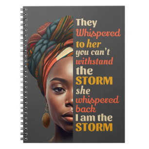 Carnet Je Suis La Tempête Femme D'affaires Afro Forte Mèr